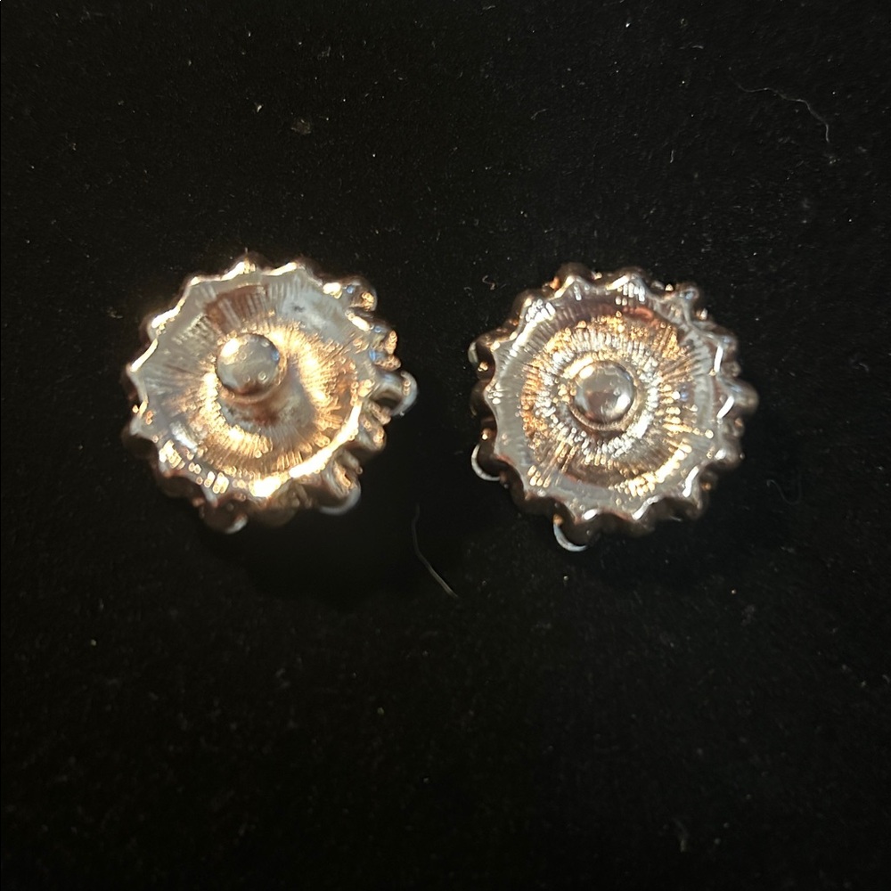Pair of Blue Crystal Floral 18 mm rose gold snaps- Women Jewelry - Picture 2 of 2